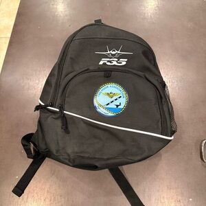 F35 Black Backpack with Embroidered Logo